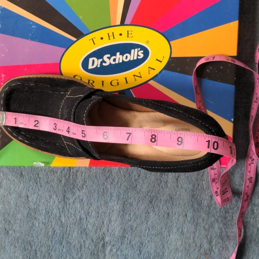 Dr. Scholl's Black Suede Women's Loafers, New, 9 1/2 M, Wedge Heels, Zenith